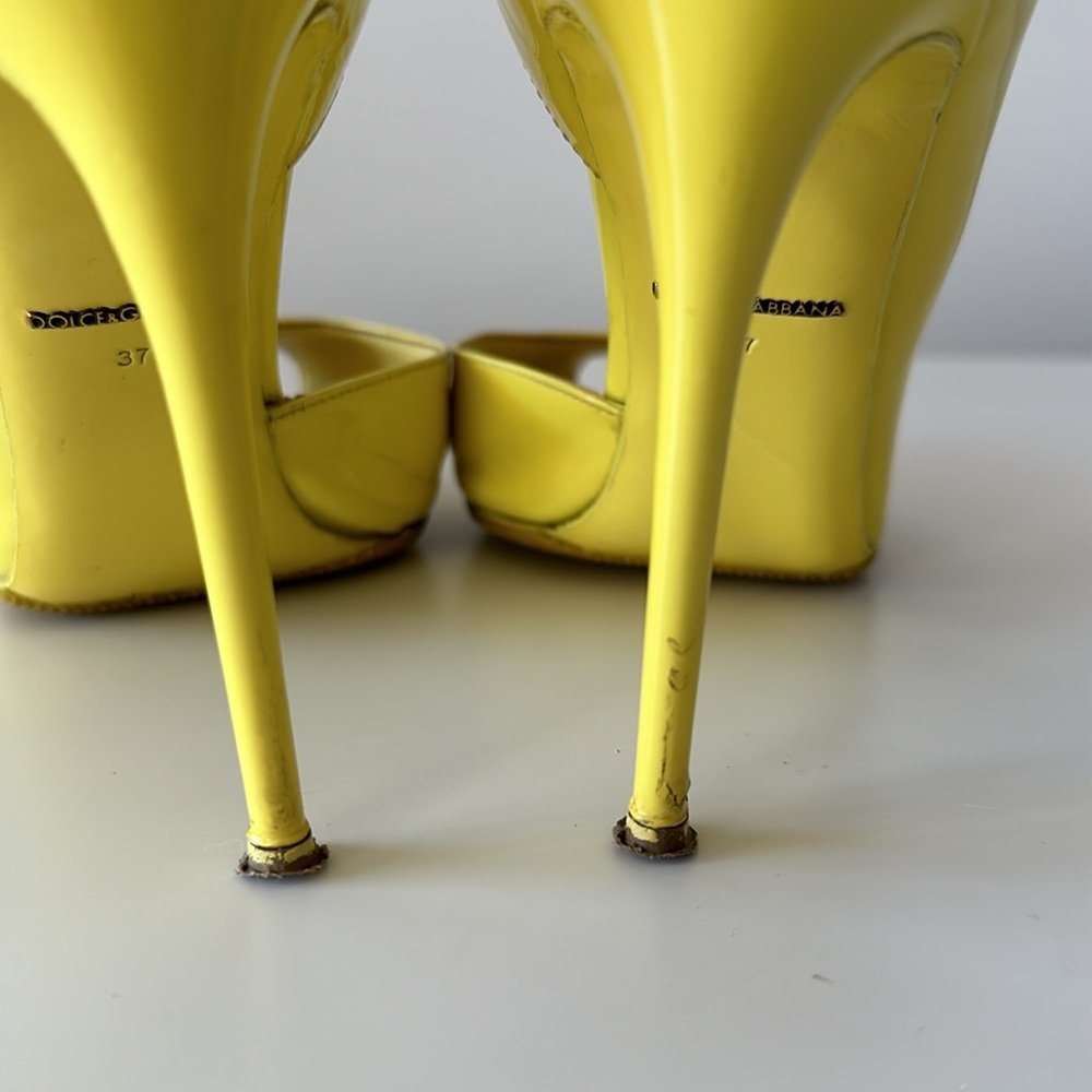 AUTHENTIC Dolce&Gabbana Peeptoe Stiletto Size EU37/US7 - Picture 13 of 14